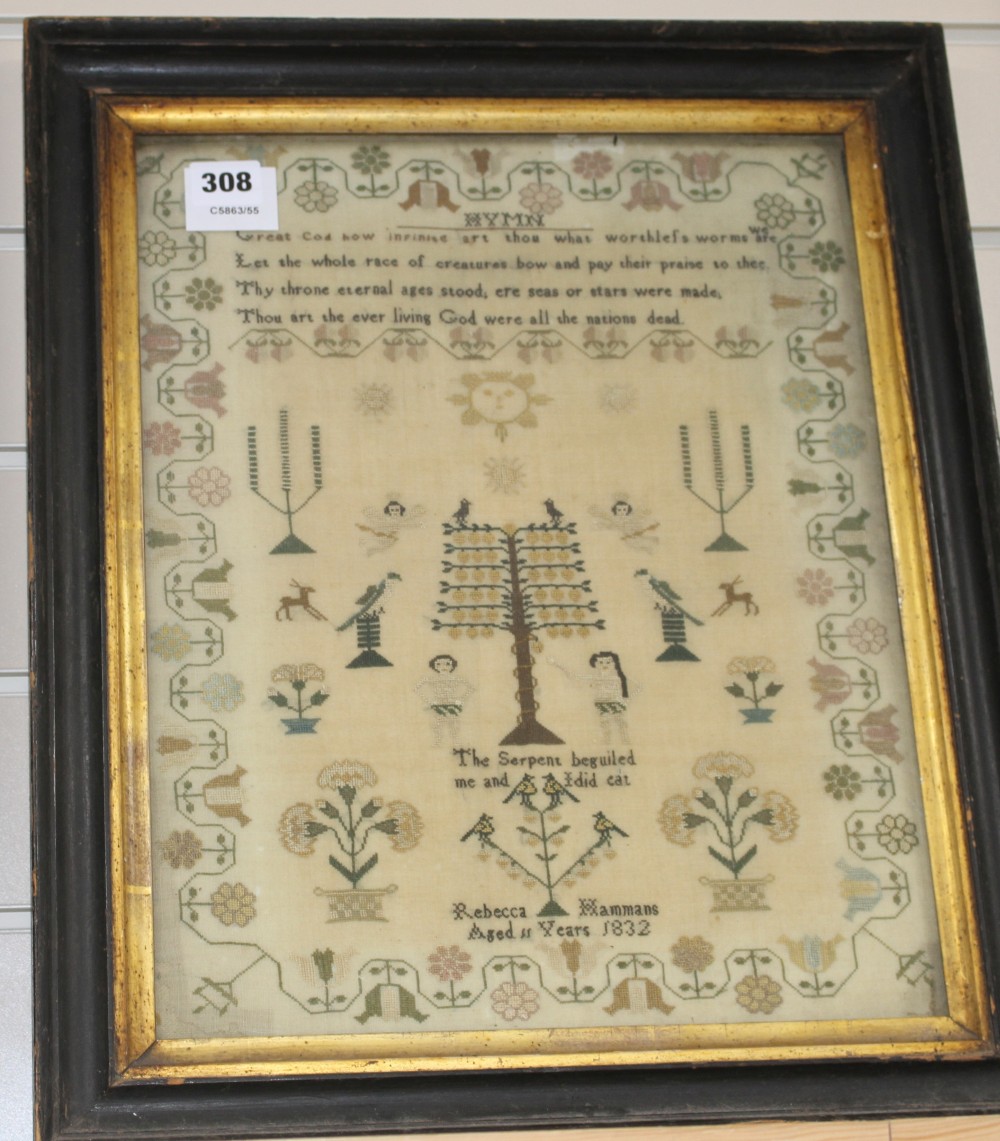 A William IV needlework sampler, by Rebecca Hammans